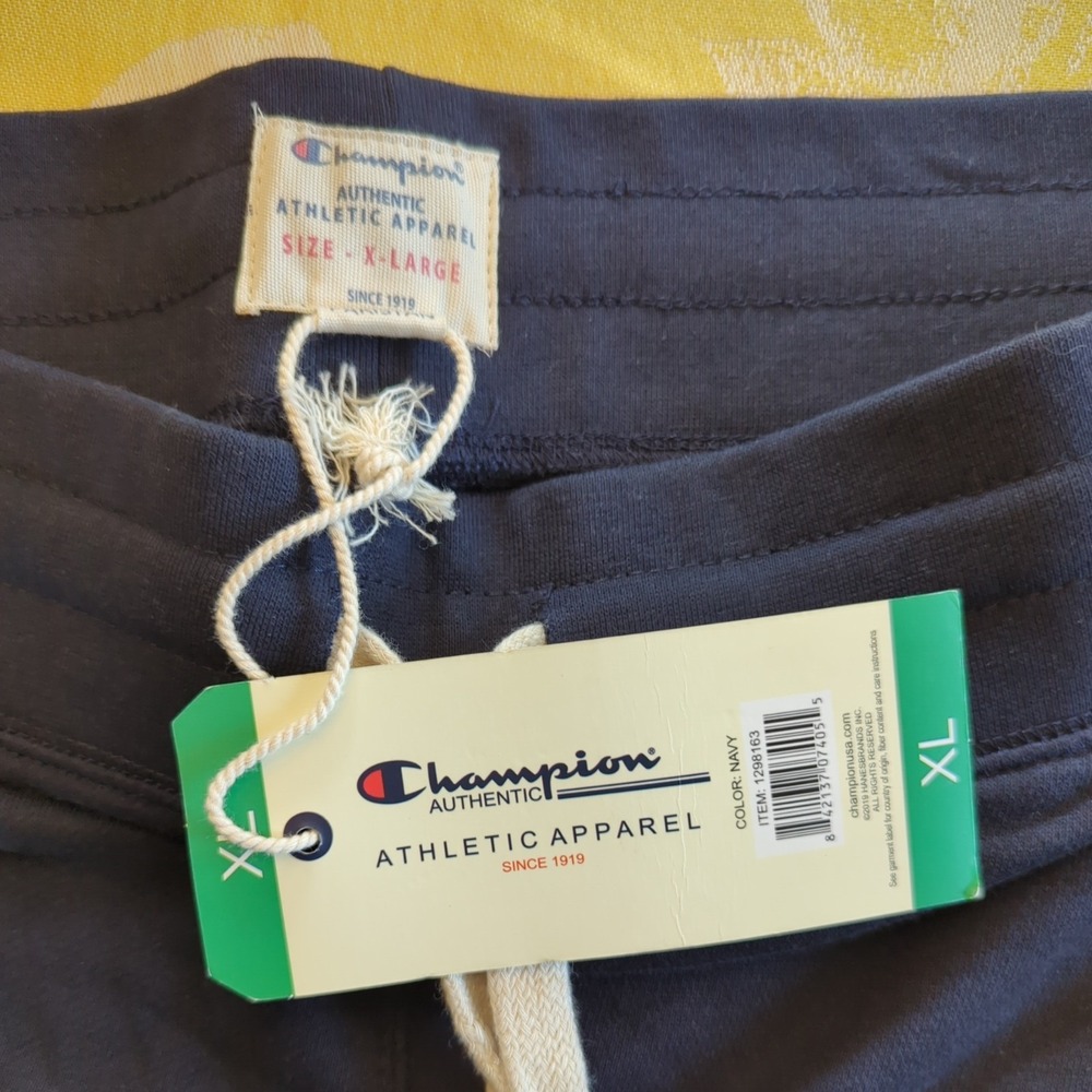 Men Tapered Jogger Sweatpants Navy Blue XL Champion C Logo